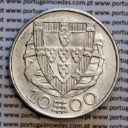 Portugal silver coin of 10 Escudos 1940, 10$00 silver 1940 of the Portuguese Republic, (VF+/XF), World Coins Portugal KM 582