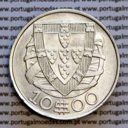 Portugal silver coin of 10 Escudos 1940, 10$00 silver 1940 of the Portuguese Republic, (XF), World Coins Portugal KM 582