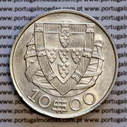 Portugal silver coin of 10 Escudos 1940, 10$00 silver 1940 of the Portuguese Republic, (XF), World Coins Portugal KM 582