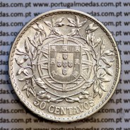 50 centavos 1912 prata, ($50 centavos prata 1912), Republica Portuguesa, (MBC+), World Coins Portugal  KM 561