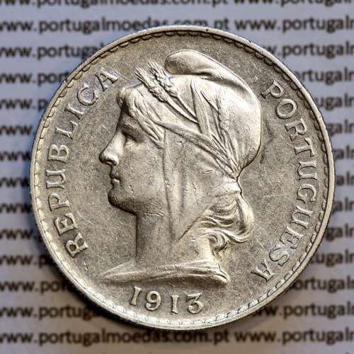 50 centavos 1913 prata, ($50 centavos prata 1913), Republica Portuguesa, (Bela-), World Coins Portugal  KM 561