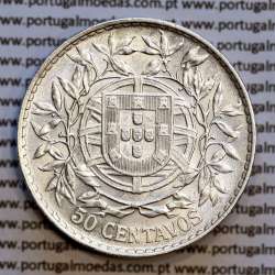 Portugal, silver coin of 50 centavos 1913 or $50 centavos 1913 of Portuguese Republic, (VF+XF), World Coins Portugal KM 561