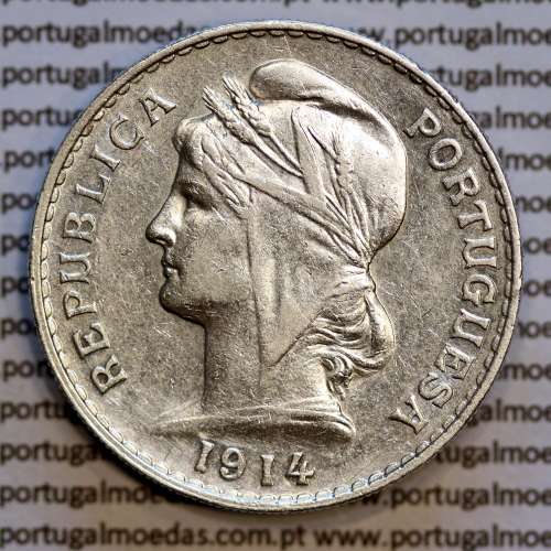 50 centavos 1914 prata, ($50 centavos prata 1914), Republica Portuguesa, (Bela-), World Coins Portugal  KM 561