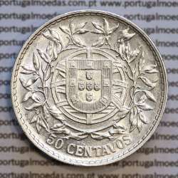 50 centavos 1914 prata, ($50 centavos prata 1914), Republica Portuguesa, (Bela-), World Coins Portugal  KM 561