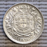 50 centavos 1914 prata, ($50 centavos prata 1914), Republica Portuguesa, (Bela-), World Coins Portugal  KM 561