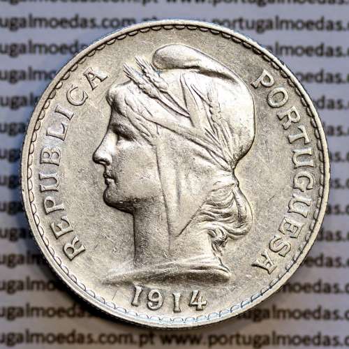 50 centavos 1914 prata, ($50 centavos prata 1914), Republica Portuguesa, (Bela-), World Coins Portugal  KM 561