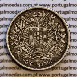 Portugal, silver coin of 20 centavos 1916, $20 centavos of the Portuguese Republic, (VF), World Coins Portugal KM 562 Portugal, silver coin of 20 centavos 1916, $20 centavos of the Portuguese Republic, (VF), World Coins Portugal KM 562