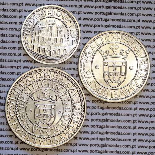set siver coins of 500$00 + 750$00 + 1000$00 from 1983 commemorating the XVII European Exhibition of Art, Science and Culture