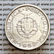 Angola 10$00 1952 prata, (10 escudos prata 1952), (MBC+) 10 Escudos silver 1952 World Coins Angola KM 73