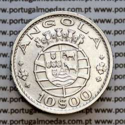 Angola 10$00 1952 prata, (10 escudos prata 1952), (MBC+) 10 Escudos silver 1952 World Coins Angola KM 73