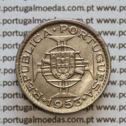 Angola 2$50 1953 cuproníquel, 2 escudos e 50 centavos 1953, 2-1/2 Escudos 1953, (Bela), World Coins Angola KM 77