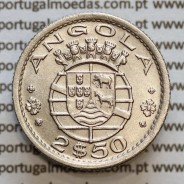 Angola 2$50 1953 cuproníquel, (2 escudos e 50 centavos 1953), (Bela) 2 1/2 Escudos 1953 World Coins Angola KM 77
