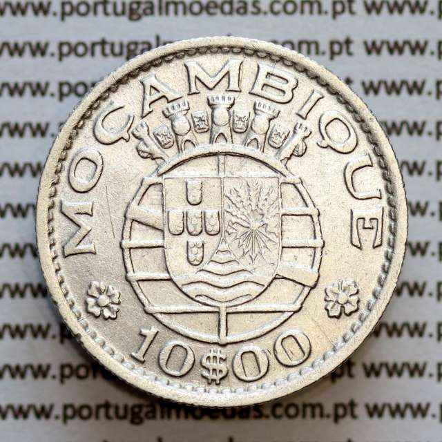 Angola 10$00 1952 prata, (10 escudos prata 1952), (MBC) 10 Escudos silver 1952 World Coins Angola KM 73