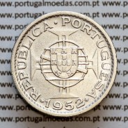 Angola 10$00 1952 prata, (10 escudos prata 1952), (MBC) 10 Escudos silver 1952 World Coins Angola KM 73