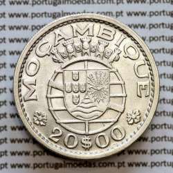 Moçambique, 20 Escudos 1955 Prata, 20$00 escudos 1955 prata Ex-Colónia de Moçambique, (MBC+), World Coins Mozambique KM 80
