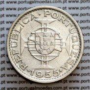 Moçambique, 20 Escudos 1955 Prata, 20$00 escudos 1955 prata Ex-Colónia de Moçambique, (MBC+), World Coins Mozambique KM 80