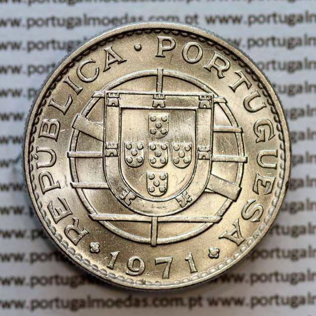 Moçambique 20$00 1971 níquel, "vinte escudos 1971 " (Bela/Sob.), 20 Escudos 1971 Nickel World Coins Mozambique KM 87