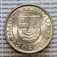 Moçambique 20$00 1971 níquel, "vinte escudos 1971 " (Bela/Sob.), 20 Escudos 1971 Nickel World Coins Mozambique KM 87