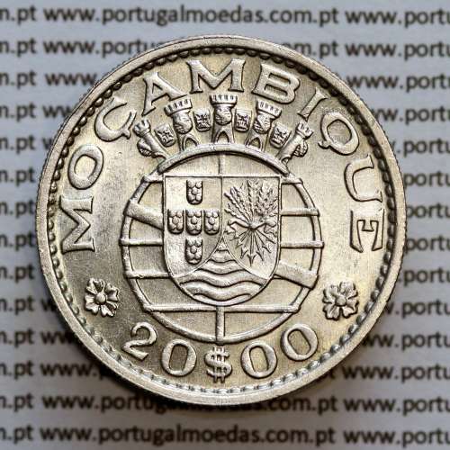 Moçambique, 20 Escudos 1966 Prata, 20$00 escudos 1966 prata Ex-Colónia de Moçambique, (Soberba), World Coins Mozambique KM 80