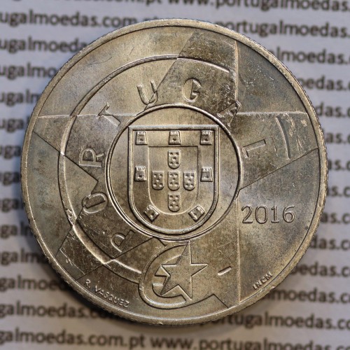 5€ "Euros" 2016, O Modernismo, Cuproníquel, (5 Euro 2016, The Modernism, Copper-nickel coin, World Coins Portugal  KM 883)