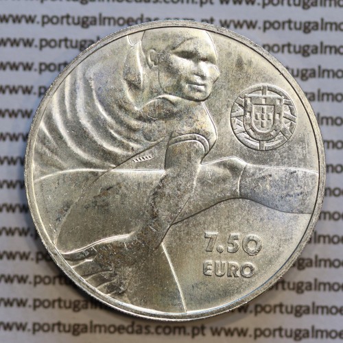 7,50€ "Euros" 2016, Eusébio, Prata, (7,50 Euro 2016, Sport Heroes, Silver coin, World Coins Portugal  KM 884