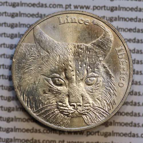 5€ "Euros" 2016, Lince Ibérico, Cuproníquel, (5 Euro 2016,  Iberian Lynx, Copper-nickel coin, World Coins Portugal  KM 882)