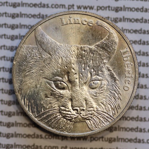 5€ "Euros" 2016, Lince Ibérico, Cuproníquel, (5 Euro 2016,  Iberian Lynx, Copper-nickel coin, World Coins Portugal  KM 882)