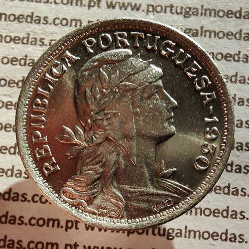 Portugal, Nickel brass coin of 50 Centavos 1930 of Portuguese Republic, (UNC), World Coins Portugal KM577