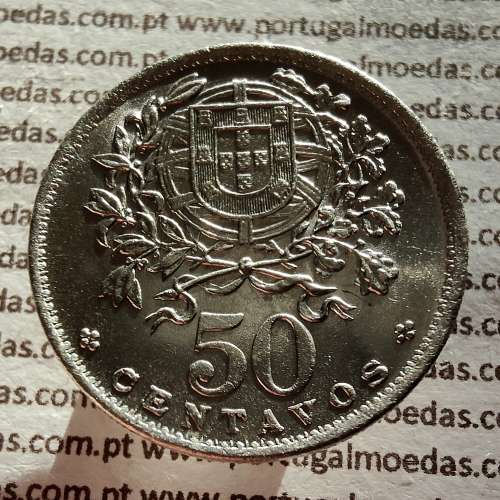50 Centavos 1930 Alpaca, $50 Centavos 1930 da Republica Portuguesa, (Soberba), World Coins Portugal KM 577