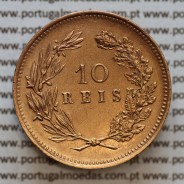 10 réis 1891 bronze D. Carlos I, (Bela) World Coins Portugal KM 532.