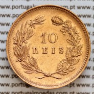 10 réis 1891 bronze D. Carlos I, (Bela) World Coins Portugal KM 532.