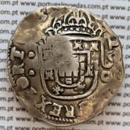 Carimbo de 250 Réis de D. Afonso VI, (2S0 tipo "D") sobre Meio Cruzado Prata de D. João IV, Reverso Cruz cercada por pontos