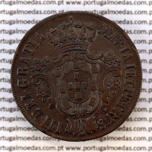 X réis cobre 1782 D. Maria I e D. Pedro III, 10 réis cobre 1782, World Coins Portugal KM280