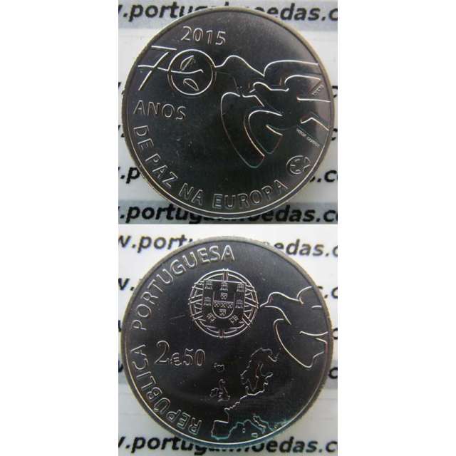 2,50€ Euros 2015, Paz Na Europa, Cuproniquel (2,50 Euro 2015 ,70 Years of peace in Europe)