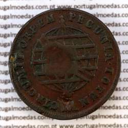 Carimbo Escudete de D. João Príncipe Regente sobre X Réis cobre 1786 D. Maria I (Brasil), World Coins Brasil KM 273.1