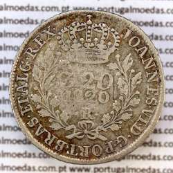 320 Réis 1820 Prata D. João VI (Brasil), Modulo Menor, valor facial junto á data, diadema losango e crucífero, ".ET." sobreposto