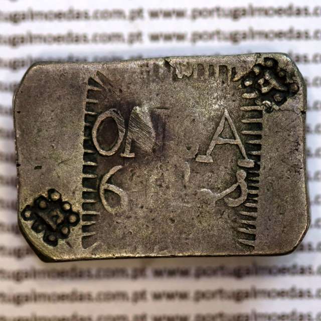 1845 Silver Canelo Ounce Coin from Portuguese Mozambique, Pataca of Queen Maria II (1834–1853). World Coins Mozambique KM26.1.