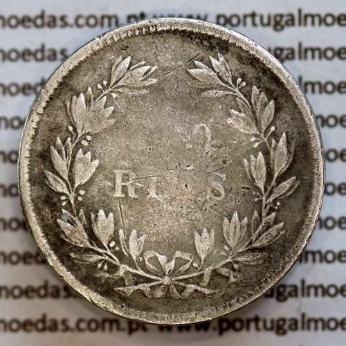 200 réis 1862 prata D. Luis I, dois tostões prata 1862, World Coins Portugal KM 507