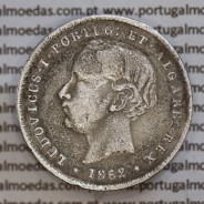 200 réis 1862 prata D. Luis I, dois tostões prata 1862, World Coins Portugal KM 507
