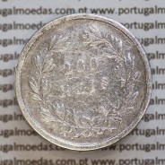200 réis 1862 prata D. Luis I, dois tostões prata 1862, World Coins Portugal KM 507