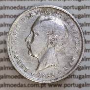200 réis 1862 prata D. Luis I, dois tostões prata 1862, World Coins Portugal KM 507