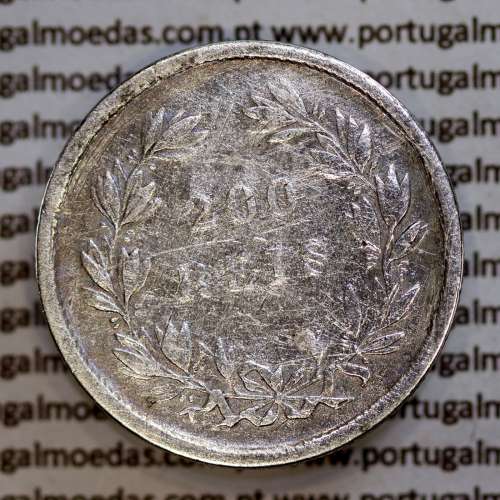 200 réis 1862 prata D. Luis I, dois tostões prata 1862, World Coins Portugal KM 507