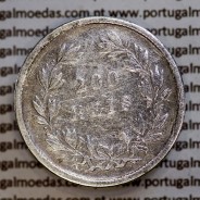 200 réis 1862 prata D. Luis I, dois tostões prata 1862, World Coins Portugal KM 507