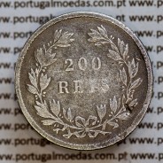 200 réis 1862 prata D. Luis I, dois tostões prata 1862, World Coins Portugal KM 507
