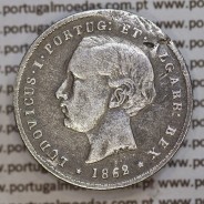 200 réis 1862 prata D. Luis I, dois tostões prata 1862, World Coins Portugal KM 507