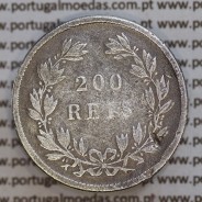 200 réis 1862 prata D. Luis I, dois tostões prata 1862, World Coins Portugal KM 507