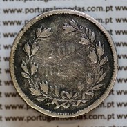 200 réis 1862 prata D. Luis I, dois tostões prata 1862, World Coins Portugal KM 507