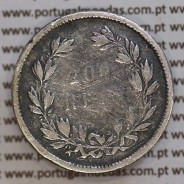 200 réis 1862 prata D. Luis I, dois tostões prata 1862, World Coins Portugal KM 507