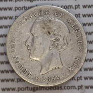 200 réis 1862 prata D. Luis I, dois tostões prata 1862, World Coins Portugal KM 507