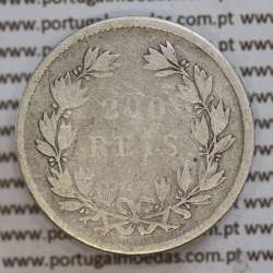 200 réis 1862 prata D. Luis I, dois tostões prata 1862, World Coins Portugal KM 507